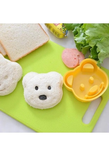 Trendooze Sevimli Ayı Şekilli Sandviç Kalıbı Sarı 1 Adet Mükemmel Sandviçler İçin Kolay Mutfak Aleti Gaojunshop01