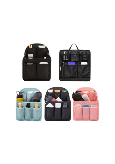 Symbee Seyahat Çantası Organizatörü - Büyük Kapasiteli, Çok Amaçlı İç Çanta Siyah Siyah
