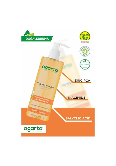 Agarta Doğal Arındırıcı ve Ferahlatıcı Yüz Yıkama Jeli 400 ML