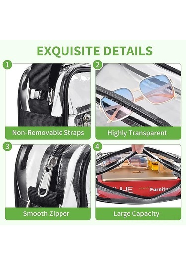 Dofolink Stadyum Onaylı Şeffaf Tek Omuz Çanta - Spor, Konser, Seyahat İçin Dayanıklı, Su Geçirmez Pvc Materyal Ve Ayarlanabilir Askı Çok Renkli