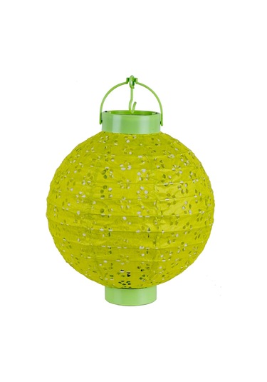 Abajur - Japon Feneri - Pilli - Aydınlatma - 20Cm - Yeşil