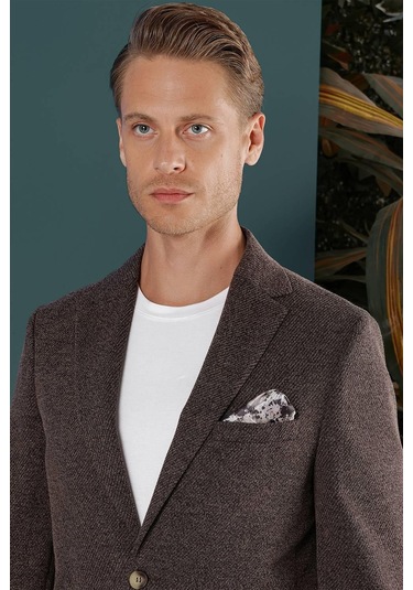 C 653 Slim Fit Kahve Spor Ceket Kahverengi