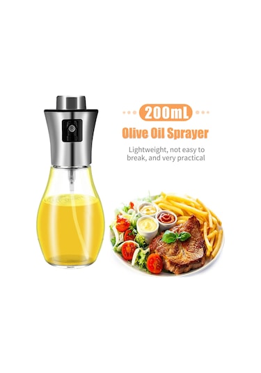 Hangfox Paslanmaz Çelik 200ml Yağ Püskürtme Şişesi - 2'li Set Fünye Hediyeli Çok Renkli