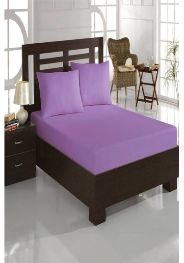 Mycey Mor Lastikli Streç Battal Boy Havlu Çarşaf 180x200 Cm Mor