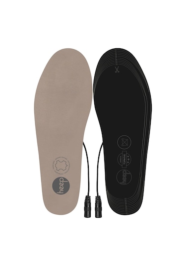 Elektrikli Taşınabilir Kablolu 35-45 Numara Deri Bej Isıtıcılı Ayakkabı Tabanlığı Bej