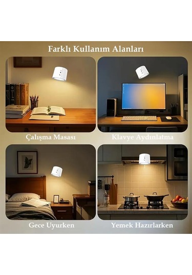 Ledx Al-sk-bd80a Çift Yönlü Kumandalı Duvar Aplik Çalışma Lambası 3000k-4000k-6500k Beyaz