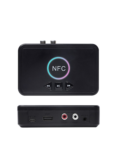 Konesam Siyah Bt 5.0 Ses Alıcısı: Nfc İle Hızlı Bağlanma, Rca/aux/usb Girişleri, 10m Alım Mesafesi, U Disk Müzik Çalma