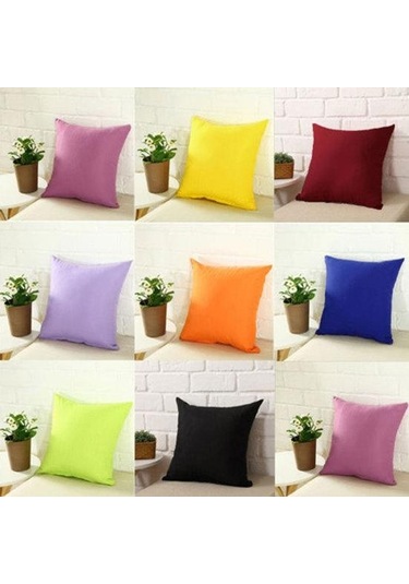 Turuncu Düz Düz Renk Atmak Yastık Kılıfı Ev Kanepe Keten Pamuk Kare Yastık Örtüsü