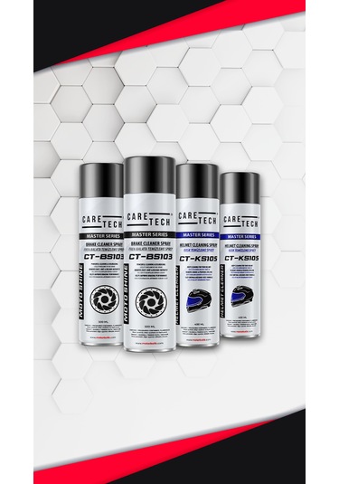 CT-SET4-C Motosiklet Fren Balata Kask Parlatma Temizleme Spreyi 4'lü Bakım Seti Sprey
