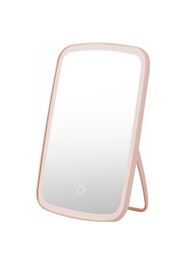 Vkemall Beyaz Ve Pembe Renkli Abs Malzemeden Yapılmış, 68 Işık Taneli, 3 Renk Seçenekli Şarj Edilebilir Led Ayna Pembe