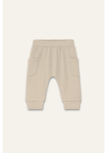Mininio Unisex Bebek Organik İkili Takım - Ekru Ekru