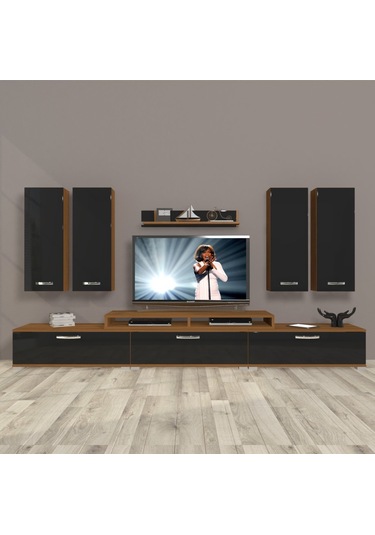 Decoraktiv Ekoflex 8d Slm Tv Ünitesi Tv Sehpası Ceviz - Siyah