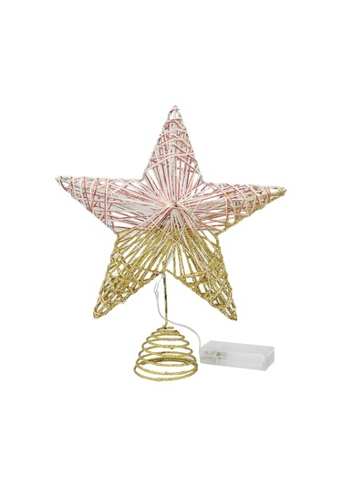 Suntek Ağacı Topper İç Mekan Kullanımı Işıklı Yılbaşı Dekorasyon Altın 20 CM