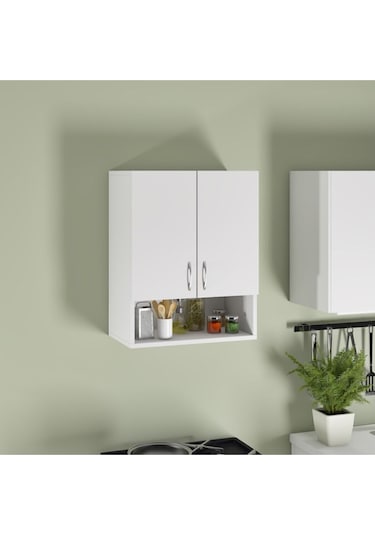 Çok Amaçlı Banyo Duvar Dolabı Kiler Dolabı Mdf Beyaz