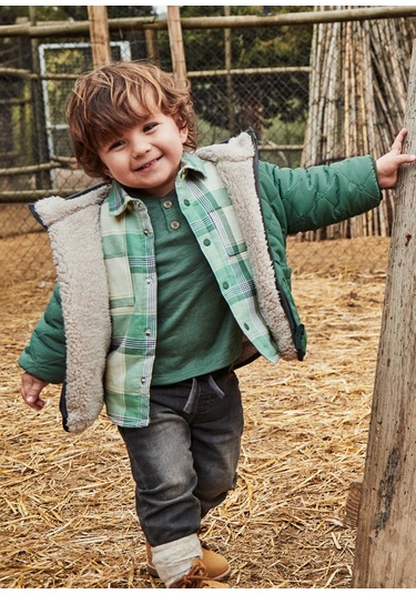 Mayoral 2422-96 Erkek Bebe Yeşil Çift Taraflı Mont Yeşil