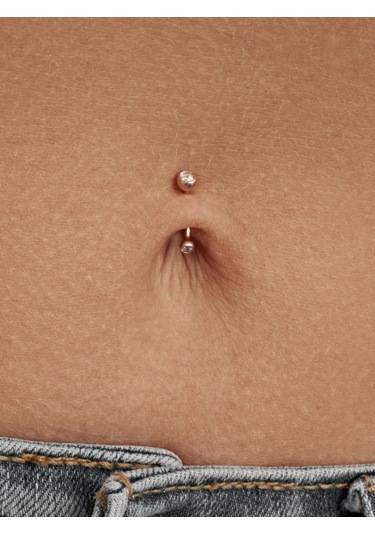 Zoloto Russkih 925 Ayar Gümüş Altın Kaplama Göbek Delme 158060224 Gri