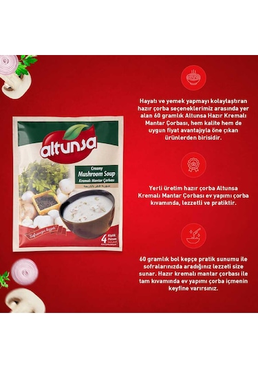 Altunsa Hazır Kremalı Mantar Çorbası 60 Gr 12 Li Paket