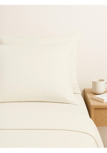 Purecomfort %100 Doğal Pamuk 2'li Yastık Kılıfı Seti Toz Pembe Ekru