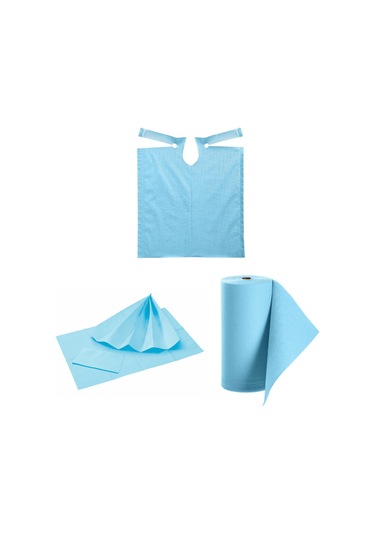 Dentreal Avrupa Rulo Hasta Önlüğü Ve Tabla Örtüsü Takım Açık Mavi