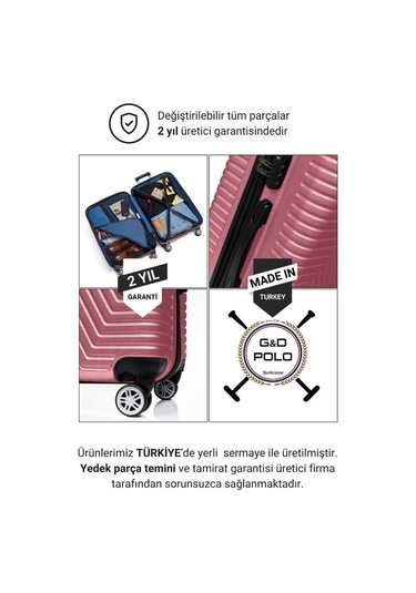 G&d Polo Suitcase Abs Gül Kurusu Büyük Boy Valiz 600.08-b Gülkurusu