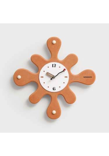 Sanat Işıklı Lüks Duvar Saati-canlı Turuncu Üç Boyutlu Stil