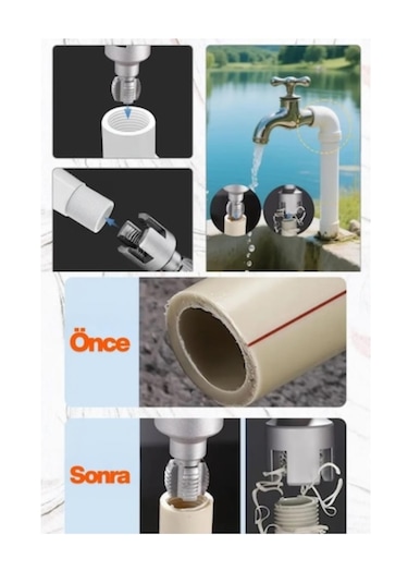 2 Li Set İç Dış Plastik Boru Diş Açma Seti 1/2 20 Mm Ve 3/4 İnç 25 Mm Borularla Uyumlu