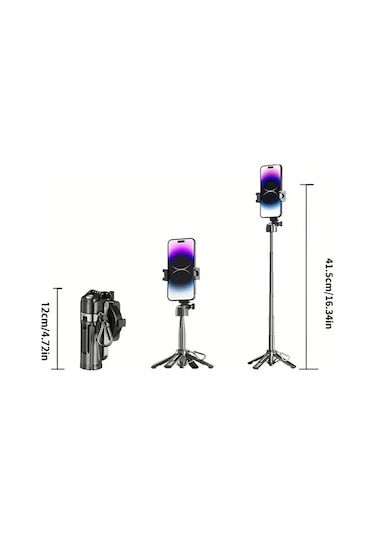 Bluetooth Kumandalı Magsafe Uyumlu 41cm Tripod Selfie Çubuğu Kı