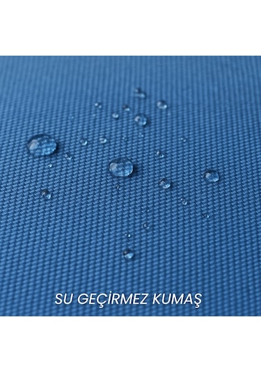 Ecm Proger Mavi Şezlong Minderi Su İtici Kumaş Katlanır Taşınabilir Hafif Pratik Plaj Bahçe Minderi