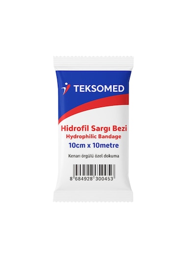 Teksomed - Hidrofil Sargı Bezi 10 Cm X 10 Metre 10 Adet