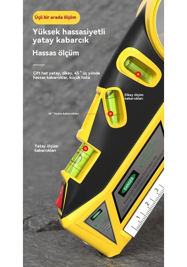 Jian Fan Lazer Seviyesiok Fonksiyonlu Kızılöt Sişerit Metre 25