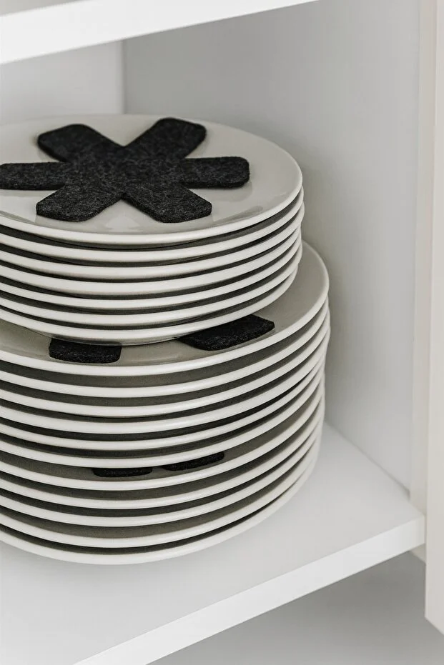 Tava, Tencere Ve Borcam Koruyucu Çizdirmez Keçe 3'lü Set - Mutfak Gereçlerinizi Güvende Tutun Siyah