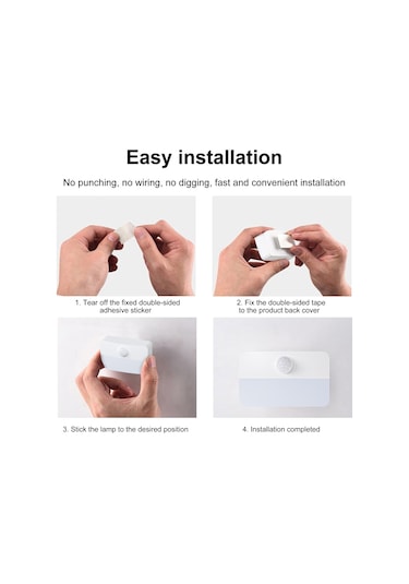 Teltree Hareket Ve Işık Algılayıcı Sıcak Işık Gece Lambası - Mutfak, Dolap, Yatak Odası, Merdiven Uygun - 3 Aaa Pil İle Çalışır Pil Yok - Tekli Paket T046 Diğer