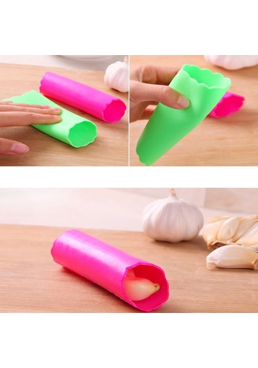 Sones 5 Adet Yumuşak Reçine Tüp Şeklinde Yeniden Kullanılabilir Sihirli Elde Tutulan Sarımsak Soyucu Mutfak Aletleri