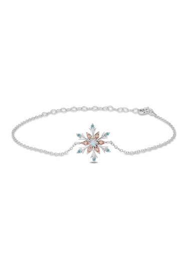 Sare Pırlanta Altın Blue Topaz Kar Tanesi Bileklik