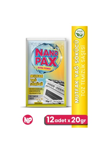 Mutfak - Yağ Sökücü Toz Temizlik Saşesi 12 Adet X 20gr 12'li Set