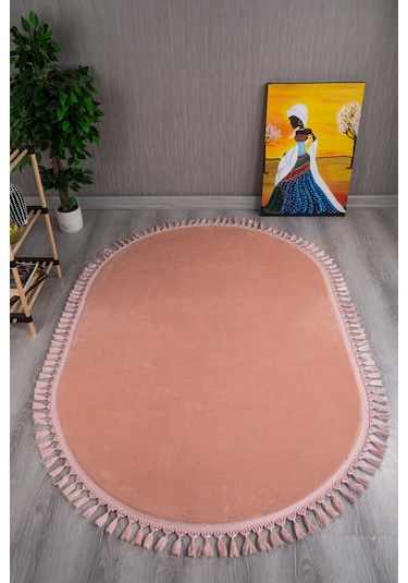 My Evilla Modern Dekoratif Örgü Saçaklı Simirna Peluş Halı Yolluk 001