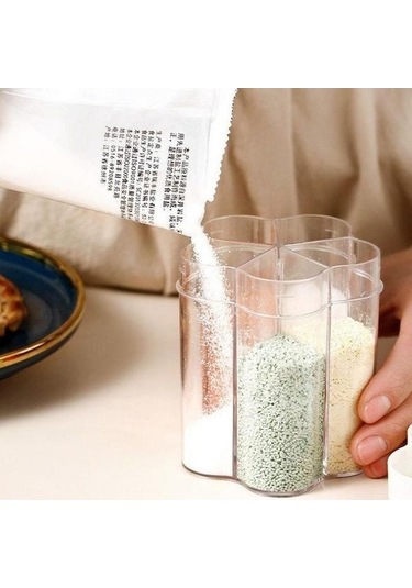 Pazly Gri Beşi Bir Arada Mutfak Baharat Kutusu, Tuz Tankı, Ev Baharat Tankı, Mutfak Malzemeleri Gri Gri