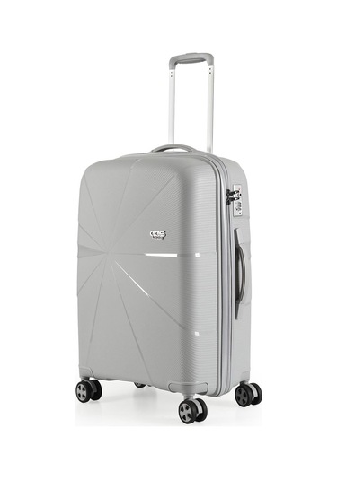 Ççs 5264 Polipropilen Büyük Boy Valiz Gri