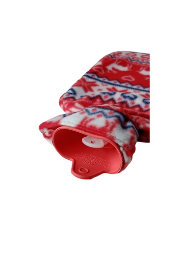 Vichy Geyik Desenli Polar Kılıflı Sıcak Su Torbası Kırmızı
