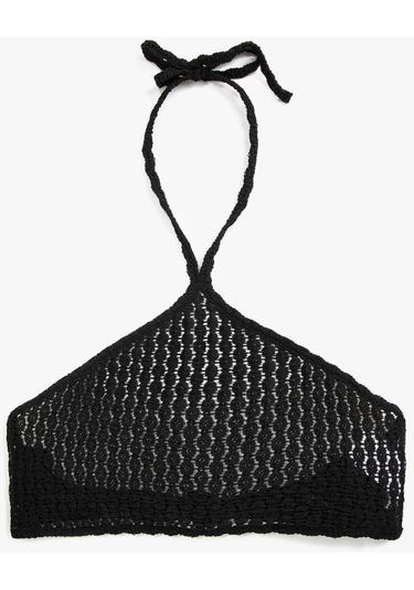Koton Halter Yaka Bikini Üstü Siyah 2sak90014bk 2SAK90014BK999