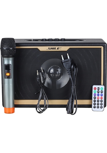 Shile Sd-1 Portatif Hoparlör El Mikrofonlu Usb Sd Kart Bluetooth Seyyar Anfi Taşınabilir Hoparlör