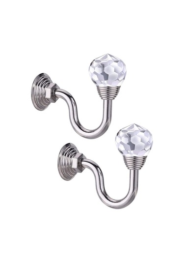 Adet Kristal Klasik Kanca Bağlama Taban Metal Püskül Perde Aksesuarları Askı Dekorasyonu Gümüş Üzerine Monte Edilmiştir Çok Renkli