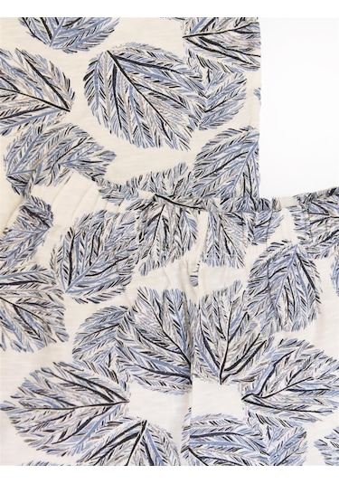 Luess Erkek Çocuk Yaprak Desenli Tshirt Şort Takım Beyaz - Mavi Luess Erkek Çocuk Yaprak Desenli Tshirt Şort Takım Beyaz - Mavi