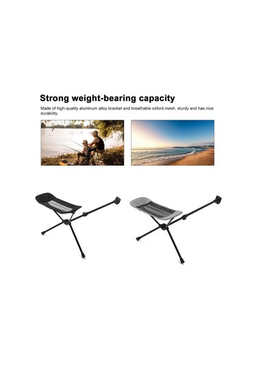 Katlanır Kamp Sandalyesi Footrest Taşınabilir Geri,gri Gri