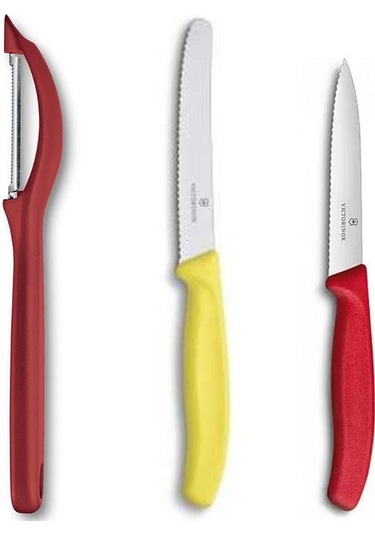 Victorinox Sarı Kırmızı Soyacak Seti Çok Renkli