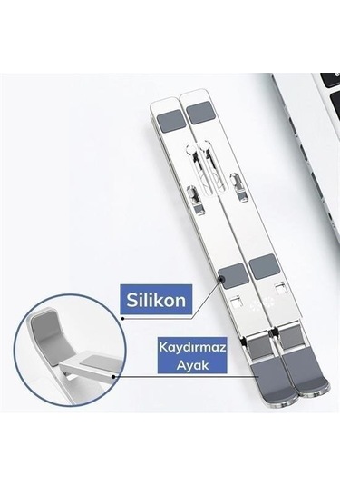 9068317361598 - Buffer Ayarlanabilir Dizüstü Destek Tabanı Tamamen Katlanabilir Taşınabilir Laptop Yükseltici