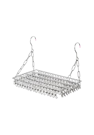 Yaozixa Çelik Çorap Kurutma Rakası - 100 Klipsli, Kalınlaşmış, Manyetiksiz, Çok Amaçlı Balkon Giysi Kurutucu 40cm Diğer
