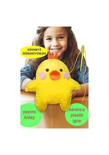 Keçe Oyuncak Dikiş Seti - Sevimli Ördek Montessori Oyuncak