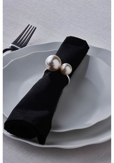 Karaca Pearl 2'li Peçete Yüzüğü Silver