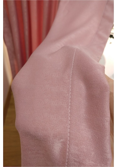 Evdepo Home Pembe Düz Renk Pileli Soft Fon Perde Pile Tek Kanat Pembe